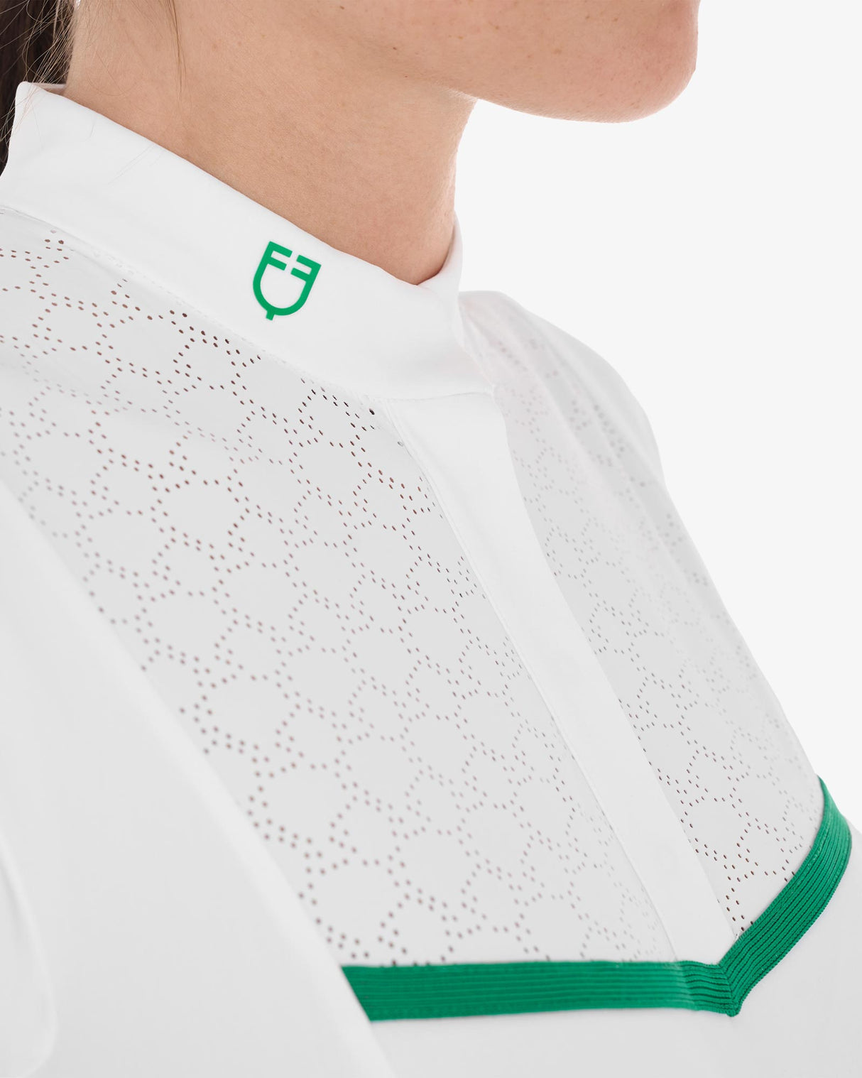 Equestro Women's Slim Fit Competition Polo Shirt With Chest Perforated Inserts