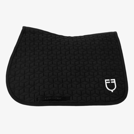 Equestro Jumping Saddle Pad Cube Quilting #colour_black