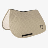 Equestro Jumping Saddle Pad Cube Quilting #colour_beige