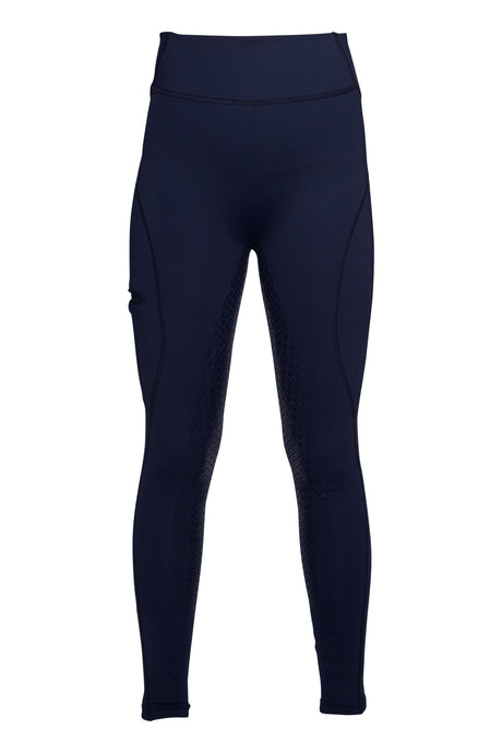 HKM Ladies Silicone Full Seat Riding Leggings -Rio- #colour_deep-blue