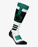 Equestro Sock In Technical And Breathable Fabric With Logo #colour_green-black-white