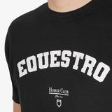 Equestro Men's Horse Club Cotton T-Shirt #colour_black