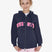 Equestro Kids' Hoodie With Zip And Sponge Lettering #colour_blue-fuscia