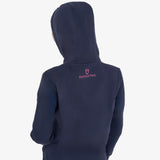 Equestro Kids' Hoodie With Zip And Sponge Lettering #colour_blue-fuscia