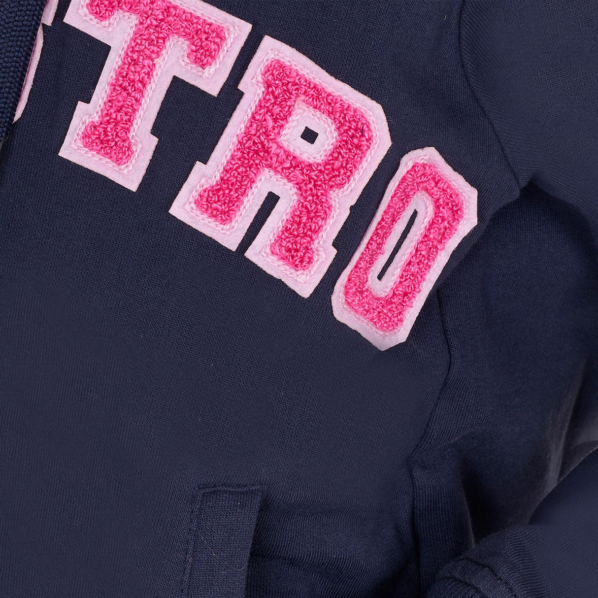Equestro Kids' Hoodie With Zip And Sponge Lettering #colour_blue-fuscia