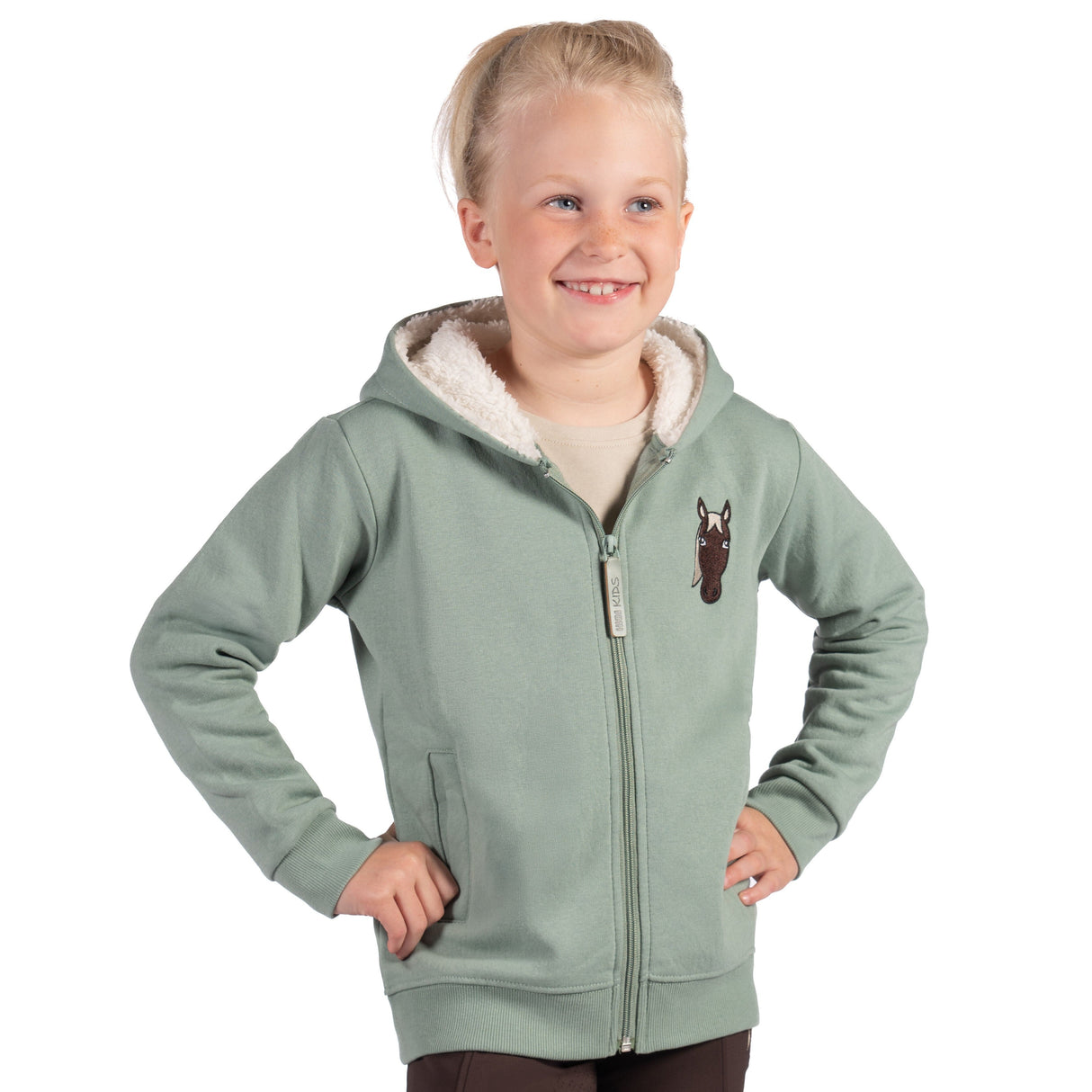 HKM Children's Sweat Jacket -Mia- #colour_sage