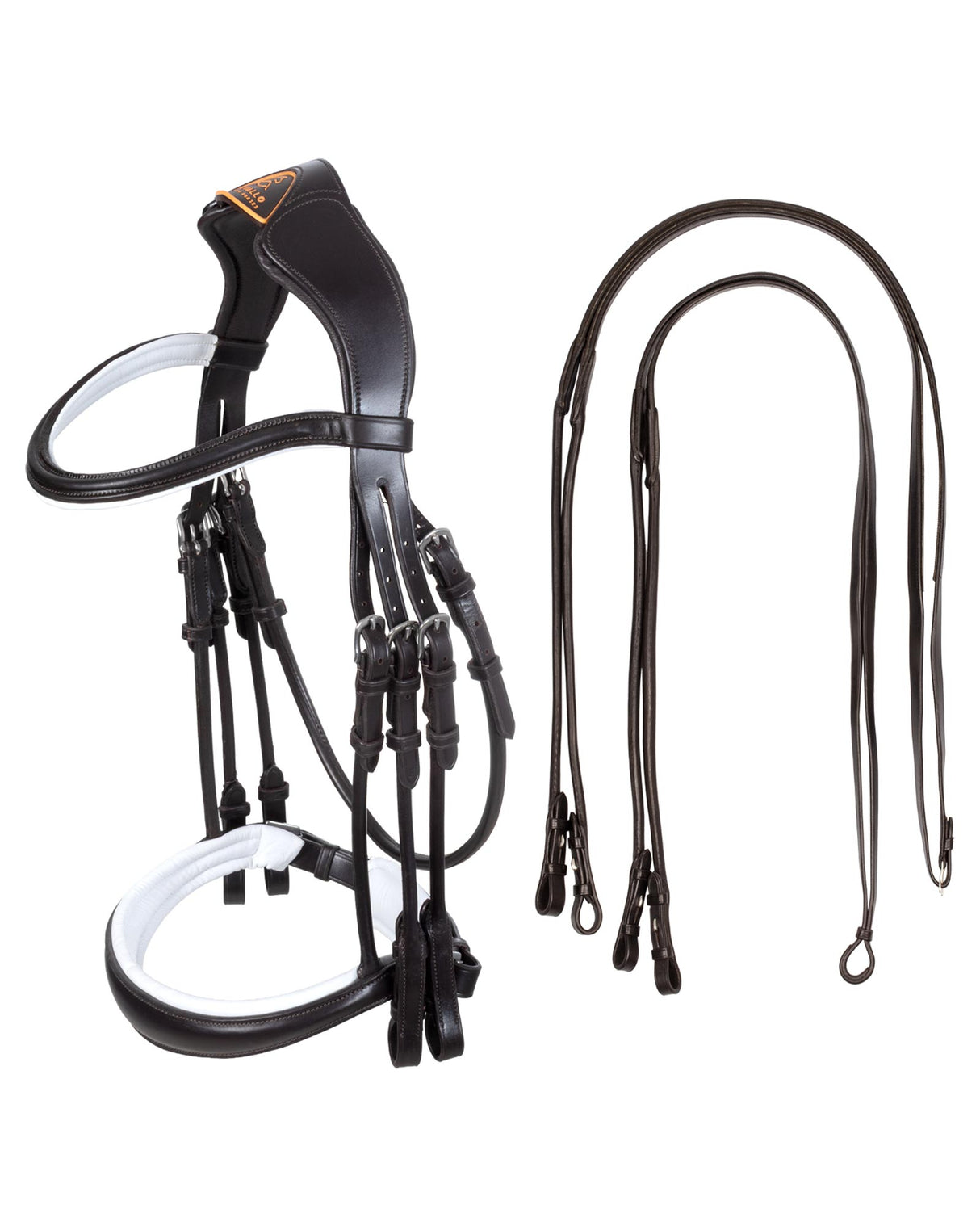 Acavallo Giocanda Bridle Calfskin & Double Reins #colour_brown