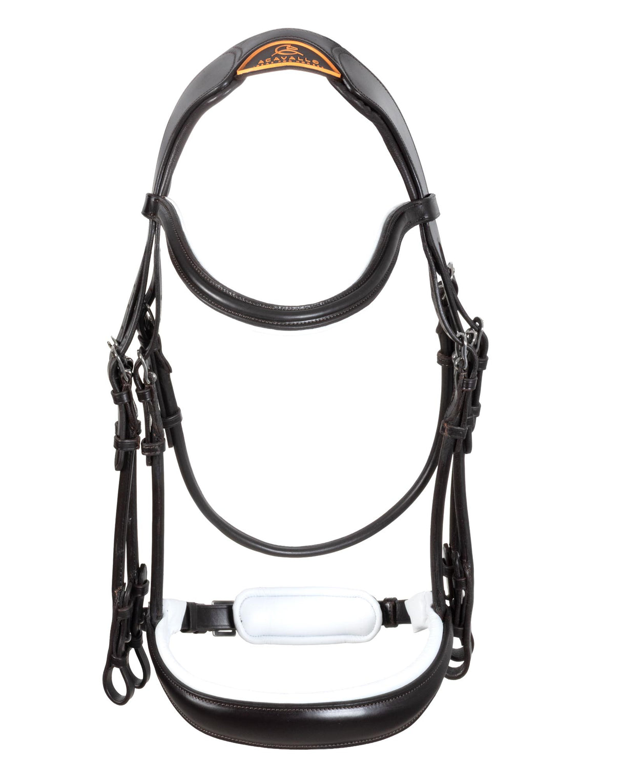 Acavallo Giocanda Bridle Calfskin & Double Reins #colour_brown