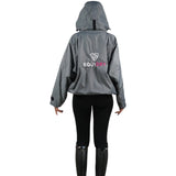 EQUIDRY Women's Thin Fleece Shortie #colour_grey-peacock-pink