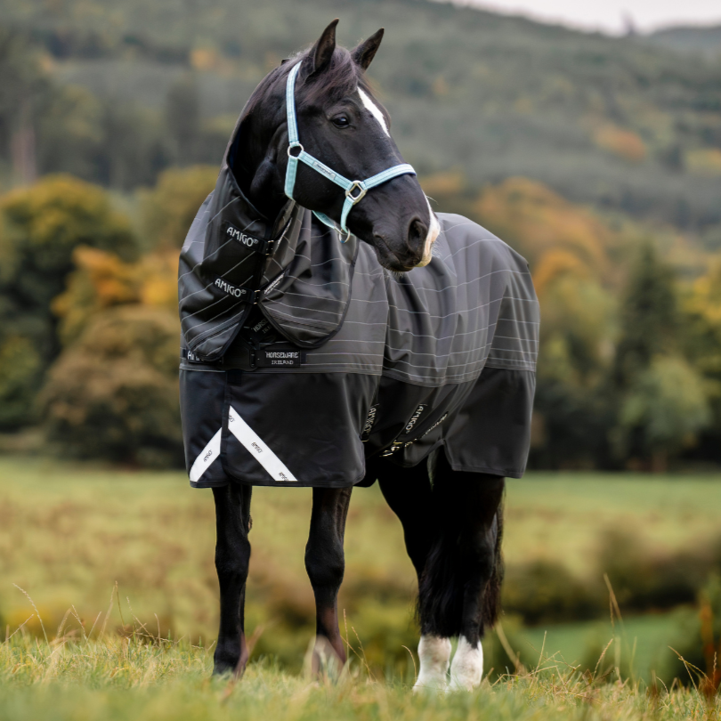 Horseware Ireland Amigo 1200D FieldSafe Reflectech Plus 0g Turnout Rug #colour_black-reflective-black