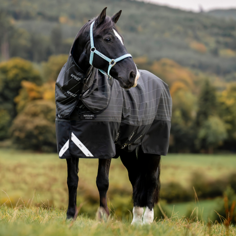 Horseware Ireland Amigo 1200D FieldSafe Reflectech Plus 50g Turnout Rug #colour_black-reflective-black