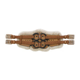 Stubben Equi-Soft® Short Saddle Girth with Cover - Tobacco #colour_lambskin-beige-brown