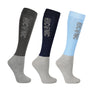 HYCONIC Children's Socks by Hy Equestrian Pack of 3 #colour_blue
