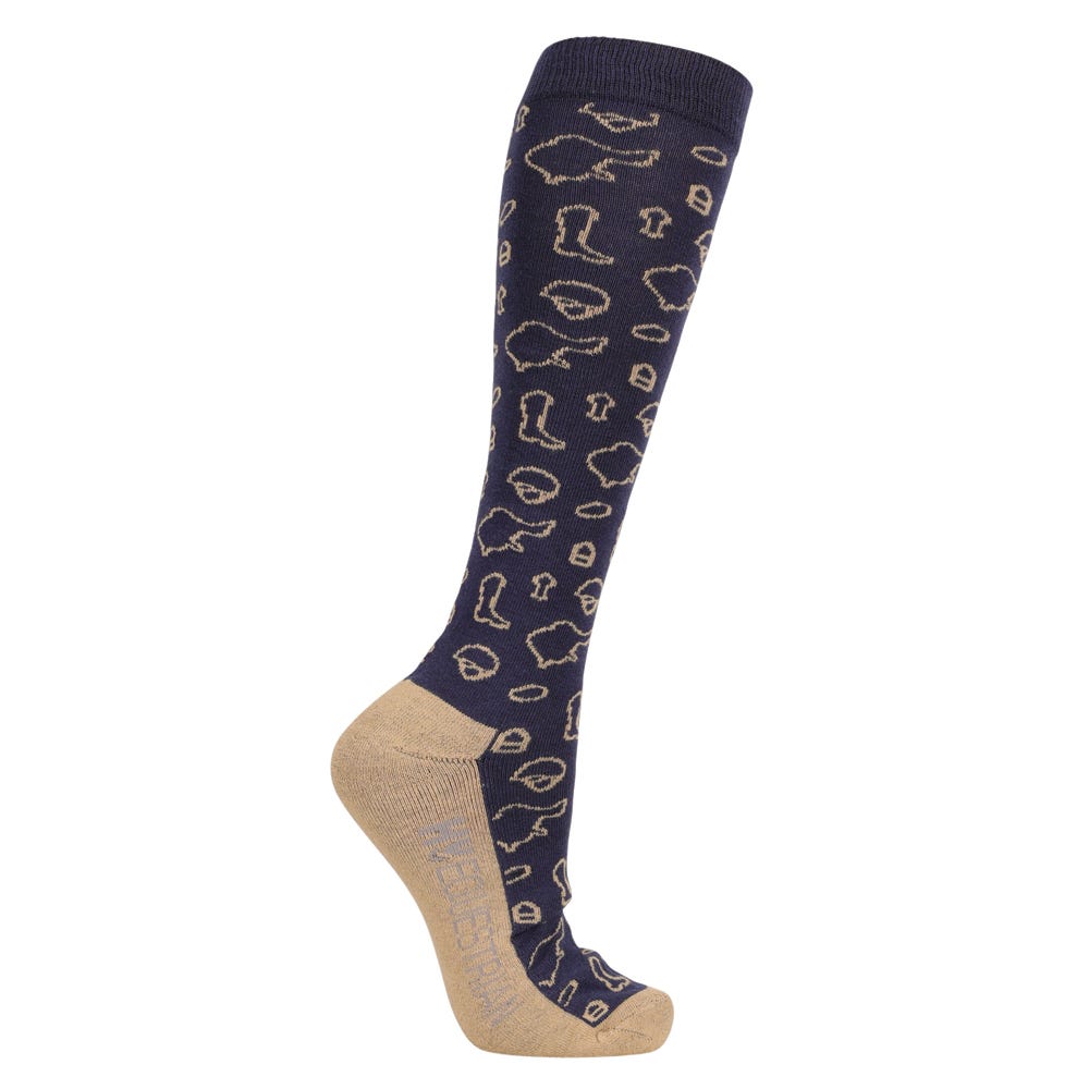 Hy Equestrian Elevate Country Socks Pack of 2 #colour_navy-fossil