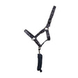 Hy Equestrian Elevate Allure Head Collar & Lead Rope #colour_navy-gun-metal-grey