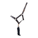 Hy Equestrian Elevate Allure Head Collar & Lead Rope #colour_navy-rose-gold