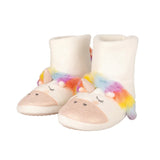 Unicorn Boot Slippers by Little Rider #colour_white-rainbow