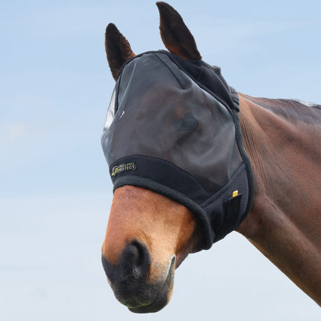 Hy Equestrian Armoured Protect Half Mask without Ears #colour_black