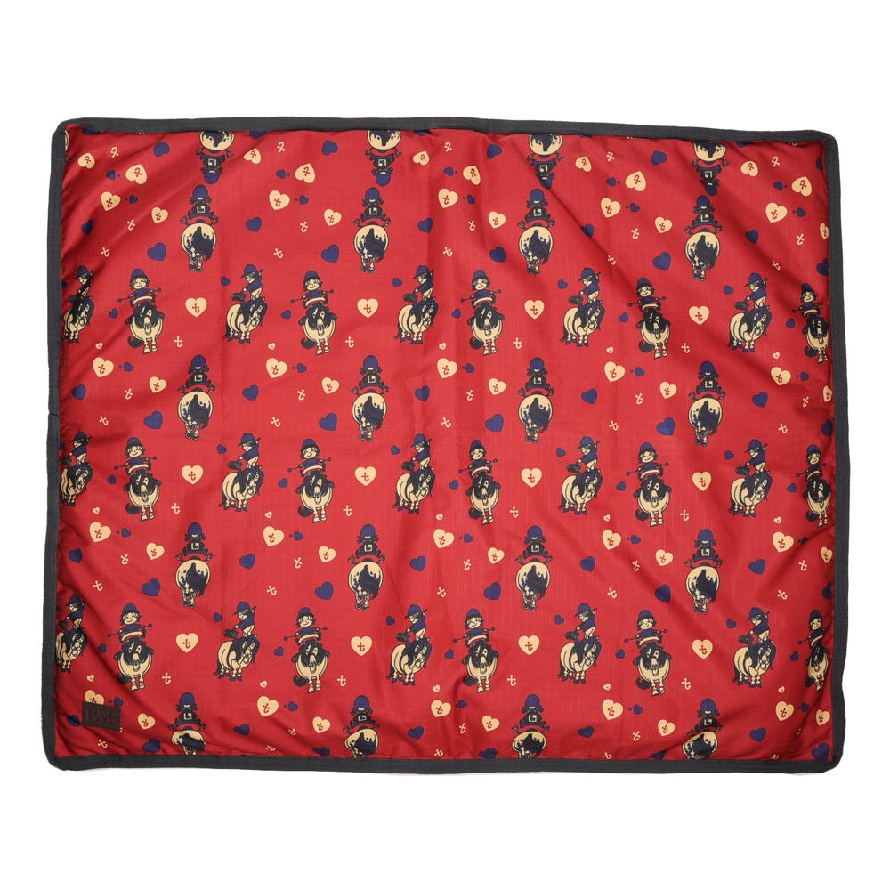 Benji & Flo Thelwell Collection Balancing Act Dog Bed #colour_navy-red