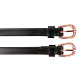 Hy Equestrian Diamante Spur Straps #colour_black-rose-gold
