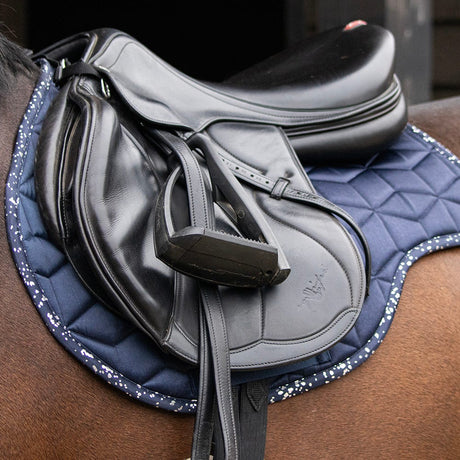 Hy Equestrian Elevate Allure Saddle Pad #colour_navy-gun-metal-grey