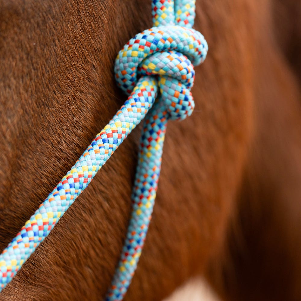 Hy Equestrian Rope Halter - Thick #colour_green-multi