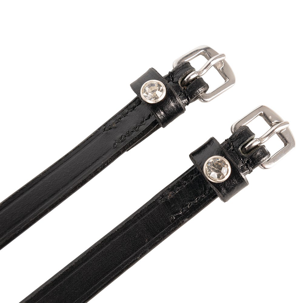 Hy Equestrian Diamante Stud Spur Straps #colour_black