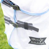 StormX Empra Gladiator UV Combi Fly Rug #colour_white-light-blue