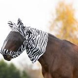 Hy Equestrian Sweet Itch Zebra Fly Mask #colour_black-white