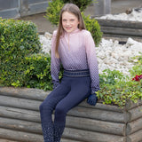 Hy Equestrian Elevate Allure Mizs Riding Tights #colour_navy-rose-gold