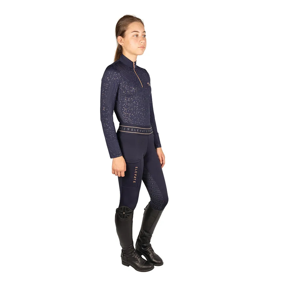 Hy Equestrian Elevate Allure Mizs Base Layer #colour_navy-rose-gold
