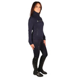 Hy Equestrian Ladies Elevate Allure Cross Neck Jumper #colour_navy