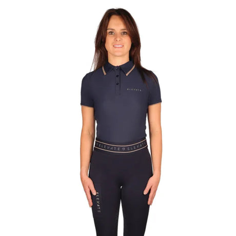 Hy Equestrian Ladies Elevate Allure Polo #colour_navy-fosil