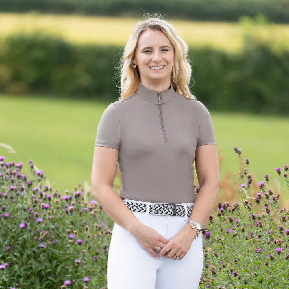 Hy Equestrian Ladies Elevate Country Short Sleeve Base Layer #colour_fossil