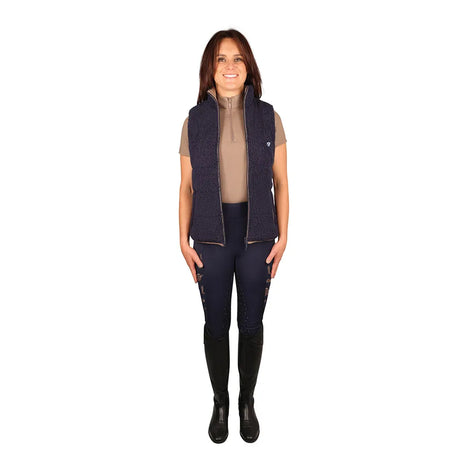 Hy Equestrian Ladies Elevate Country Teddy Fleece Gilet #colour_navy