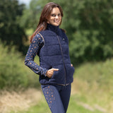 Hy Equestrian Ladies Elevate Country Teddy Fleece Gilet #colour_navy