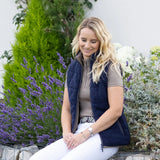 Hy Equestrian Ladies Elevate Country Teddy Fleece Gilet #colour_navy