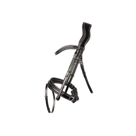 ProPresicce Pelle Crank Leather Bridle by Hy Equestrian #colour_black-silver