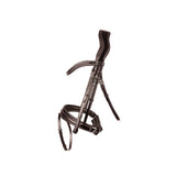 ProPresicce Pelle Crank Leather Bridle by Hy Equestrian #colour_brown-silver
