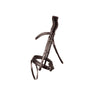 ProPresicce Pelle Crank Leather Bridle by Hy Equestrian #colour_brown-silver