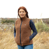 Hy Equestrian Elevate Style Teddy Fleece Gilet #colour_brown