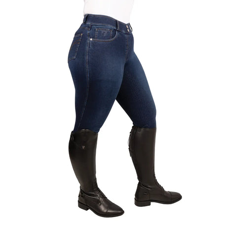 Hy Equestrian Elevate Style Denim Breeches #colour_dark-blue