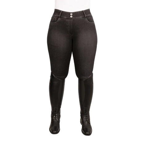 Hy Equestrian Elevate Style Denim Breeches #colour_black