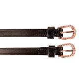Hy Equestrian Children's Diamante Spur Straps #colour_brown-rose-gold