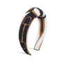 Waring Brooke Snaffle Knot Hairband #colour_navy-tan-white