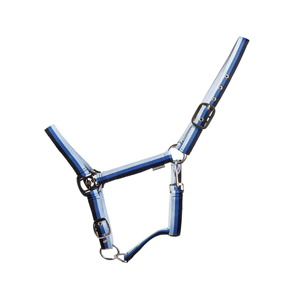 Hy Equestrian Trinity Head Collar #colour_navy-blue-light-blue