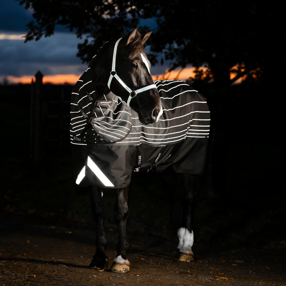 Horseware Ireland Amigo 1200D FieldSafe Reflectech Plus 50g Turnout Rug #colour_black-reflective-black