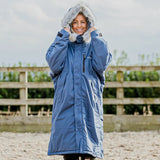 EQUIDRY Women's Thick Fleece Evolution Faux Fur Hood #colour_steel-blue