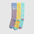 Toggi Pastel Unicorn Socks 3 Pack #colour_lilac-lemon-turquoise