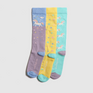 Toggi Pastel Unicorn Socks 3 Pack #colour_lilac-lemon-turquoise